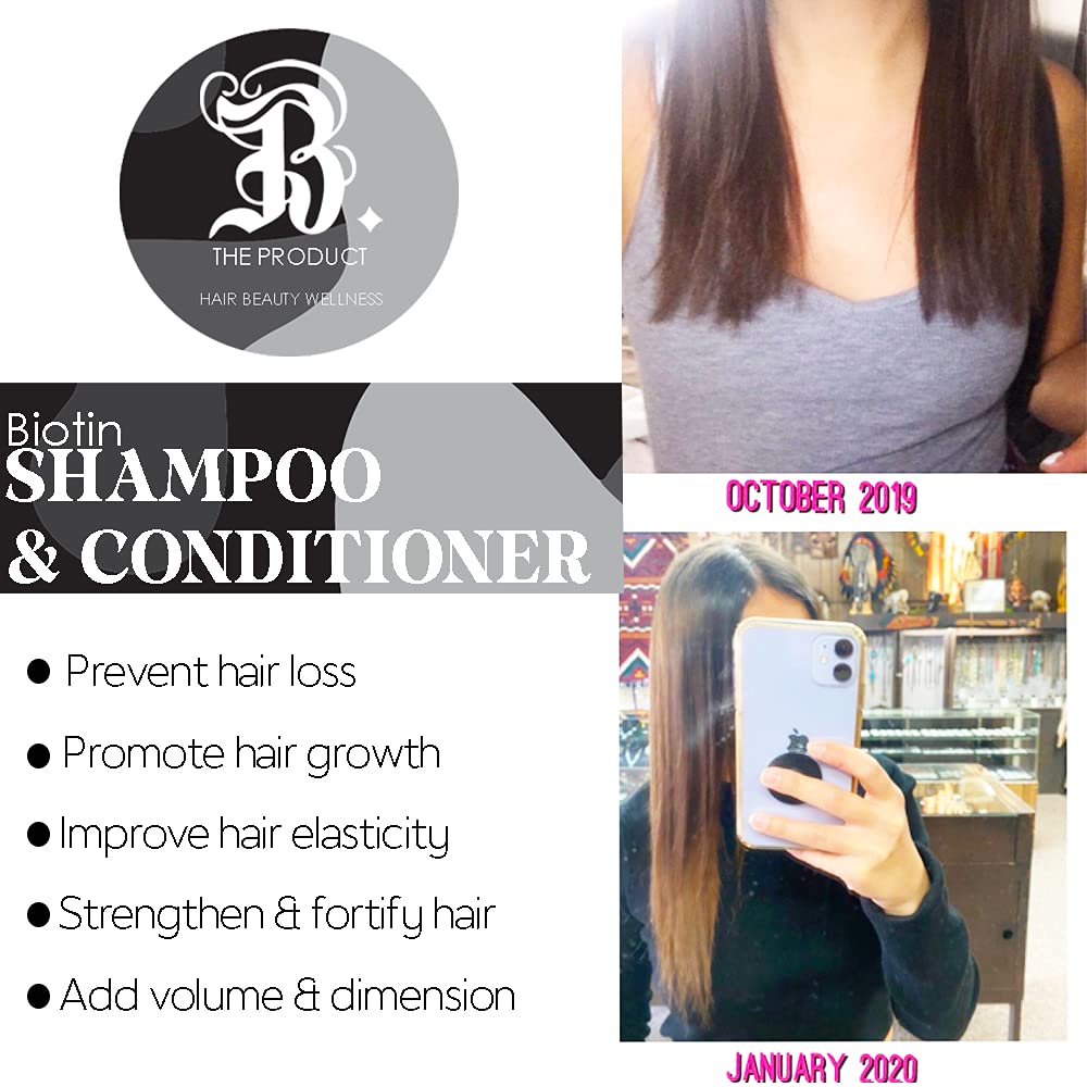 B THE PRODUCT High Potency Biotin Hair Growth Shampoo & Conditioner Set - Fortified with Vitamins E, A, C & B for Fastest Hair Growth (8.5oz.) Beauty & Personal Care B THE PRODUCT