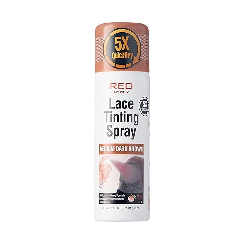 Red by Kiss Lace Tinting Spray, Quick Dry & Skin Tone Matching for Lace Wig, Transfer-Proof, No Smudging, Long Lasting, Precision Control with Pointed Beauty & Personal Care Red by Kiss