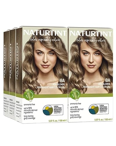 Naturtint 8A Ash Blonde Permanent Hair Color (Pack of 6), Ammonia Free, Vegan, Cruelty Free, up to 100% Gray Coverage, Long Lasting Results (Packaging Beauty & Personal Care Naturtint
