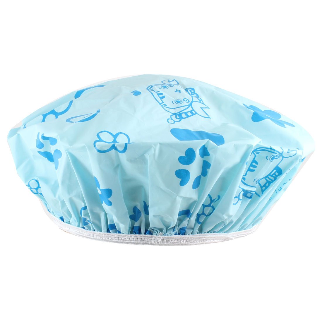 Ruilogod Light Blue Floral Cartoon Printed Hair Saloon Shower Bath Cap 2 Pcs (id: 6a6 84b 12c 7e5 bfa Beauty and Personal Care Ruilogod
