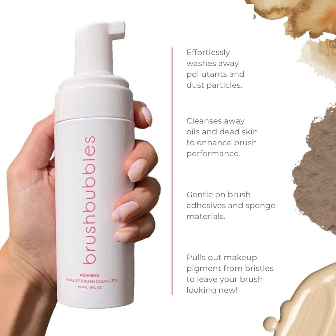 Brush Bubbles Foaming Makeup Brush Shampoo And Conditioning Cleanser For Makeup Sponges, Brushes & Applicators, Fragrance Free, Cruelty-Free, Vegan Beauty & Personal Care brush bubble