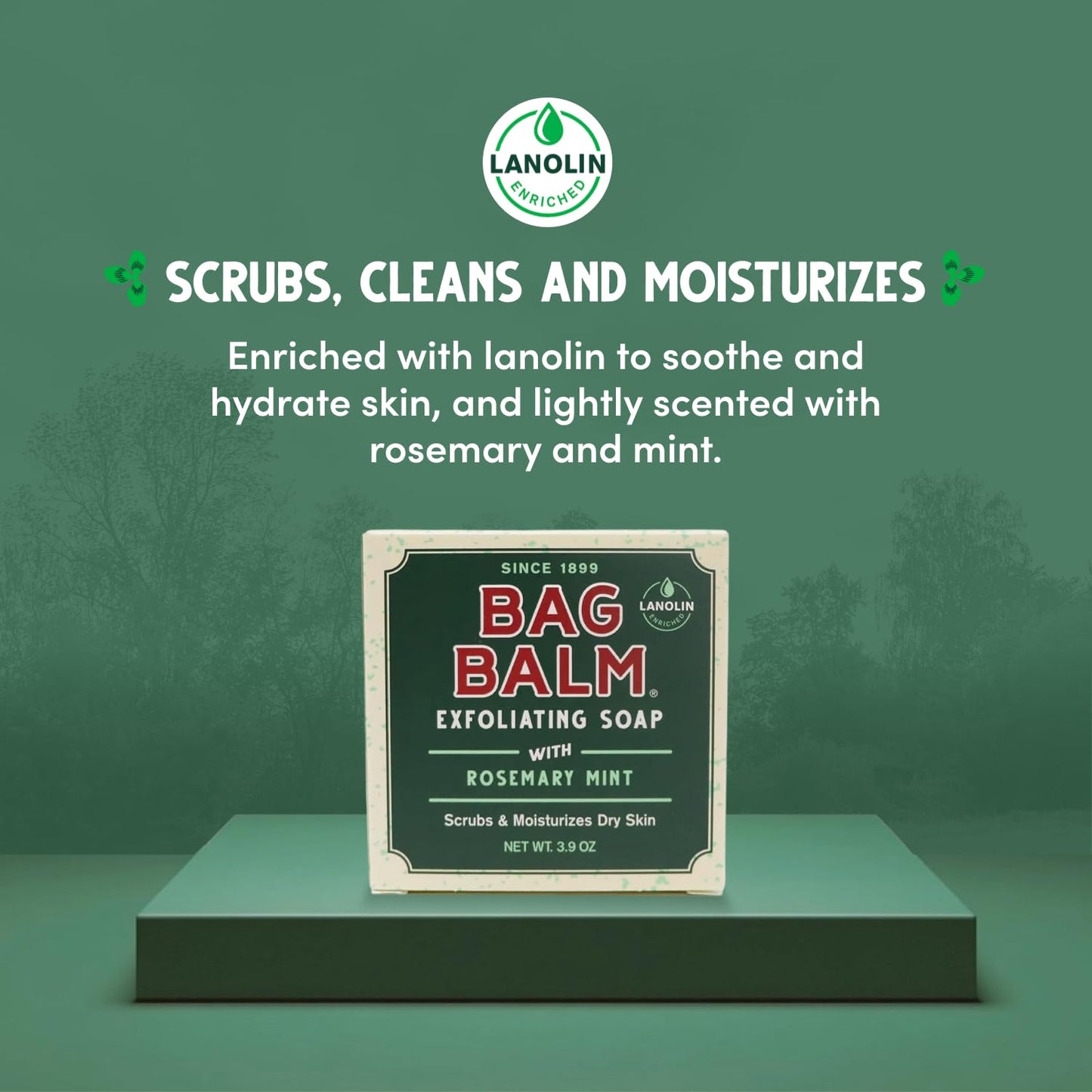 Bag Balm Vermont's Original Exfoliating Soap Bar, Body Soap Bars, Hand Soap Bar - Soap for Dry Skin - Rosemary Mint Scented Bars of Soap, Body Soap Beauty & Personal Care Bag Balm