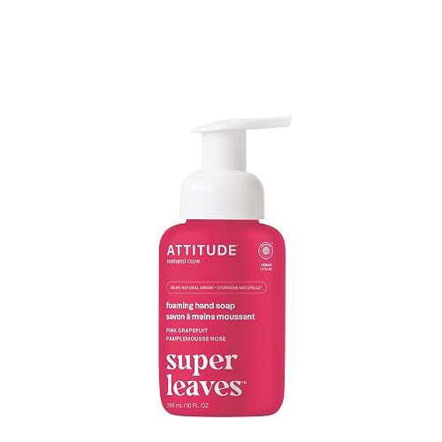ATTITUDE Foaming Hand Soap, EWG Verified, Plant and Mineral-Based Ingredients, Vegan and Cruelty-free Personal Care Products,Pink Grapefruit, 10 Fl Oz Beauty & Personal Care BIO SPECTRA ATTITUDE