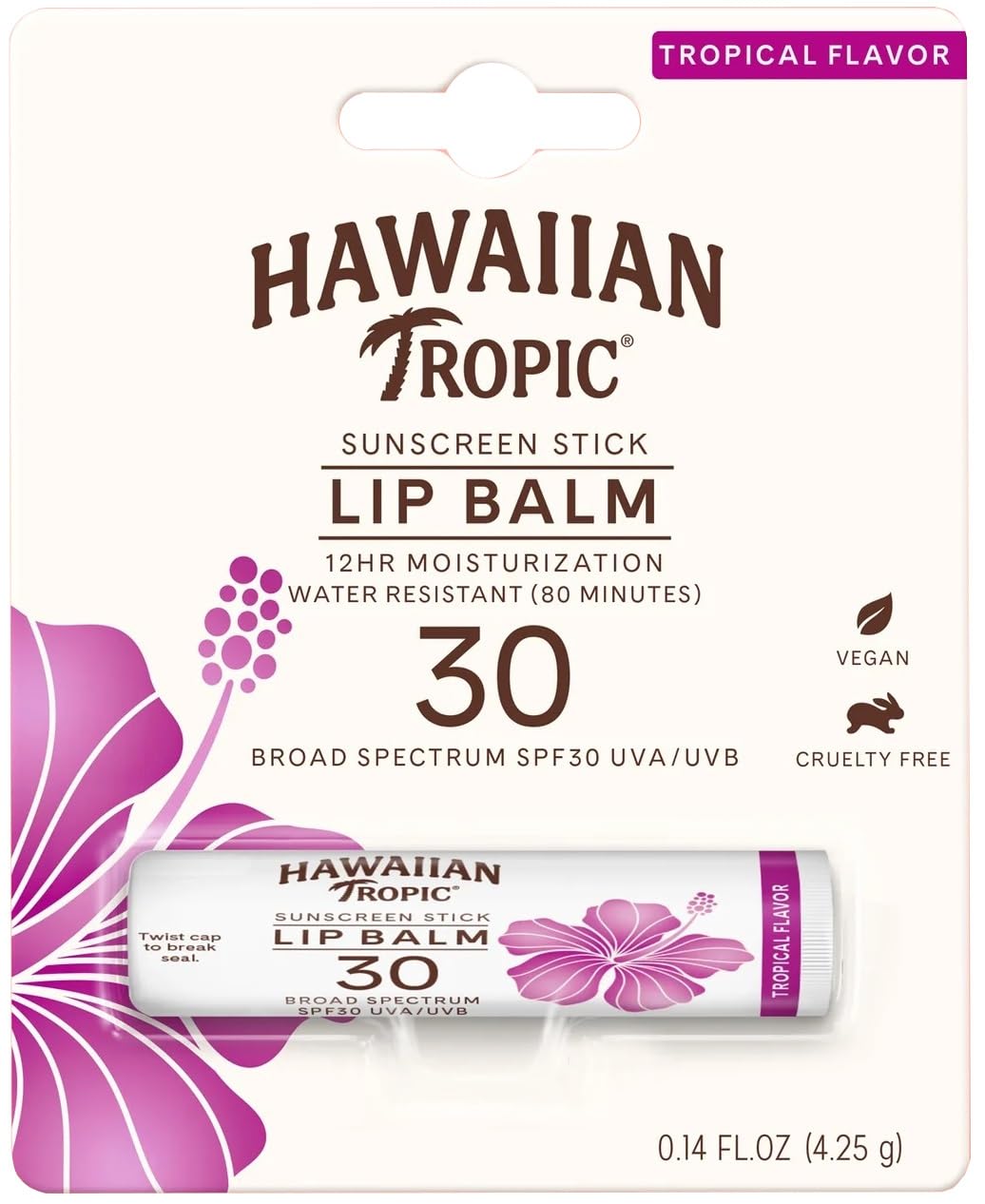 Hawaiian Tropic Lip Balm Sunscreen Stick, SPF 30, 0.14oz - Pack of 10 Beauty and Personal Care Hawaiian Tropic