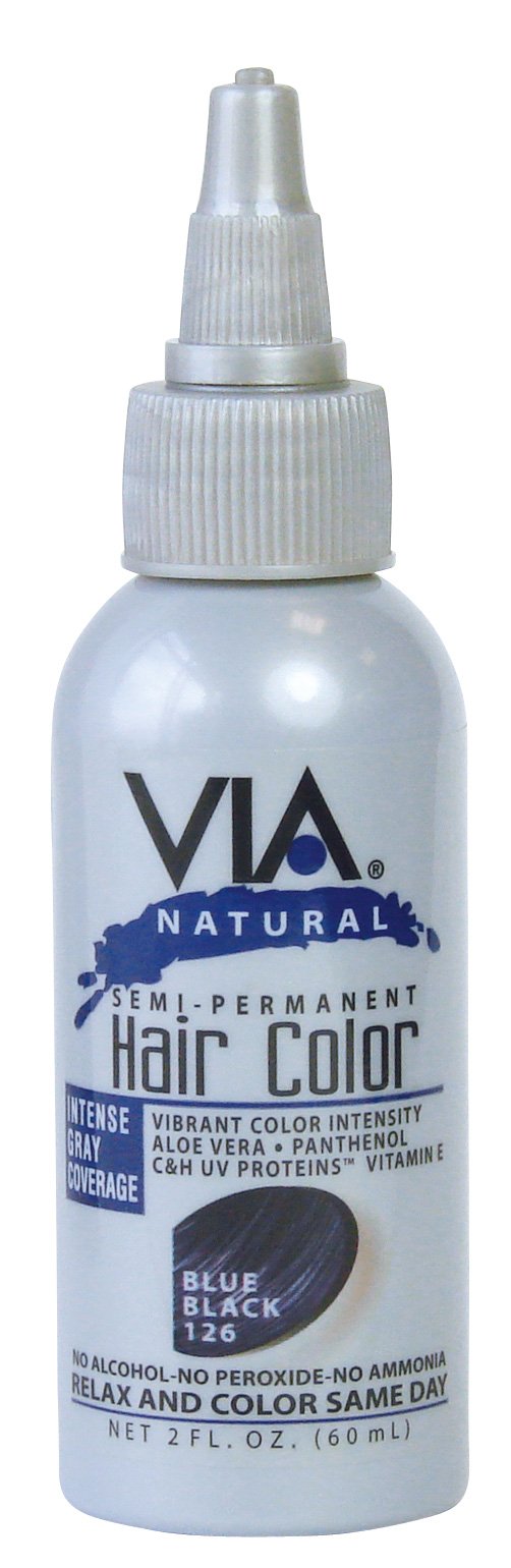 Via Natural Semi Permanent Hair Color 2oz 1PC (#126 - Blue-Black) Beauty & Personal Care Via Natural
