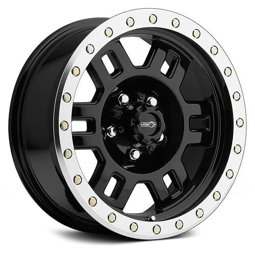 VISION 398 Manx Gloss Black Machined Lip 17X8.5 Beauty & Personal Care Vision