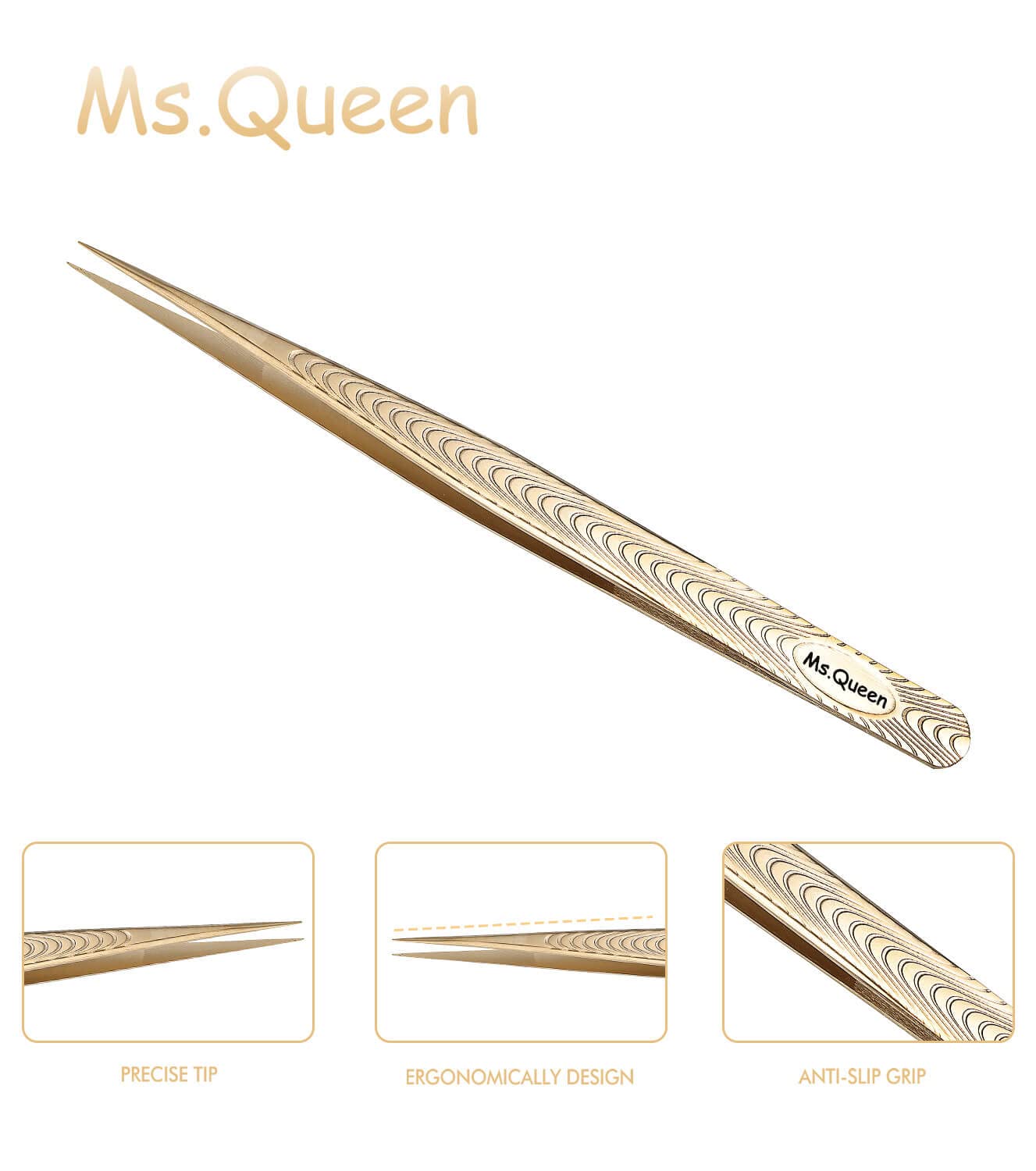 Ms.Queen Straight Tweezers for Eyelash Extensions-Precision Lashing Tweezers for Individual Volume Lashes Extensions,Straight Beauty & Personal Care Ms.Queen