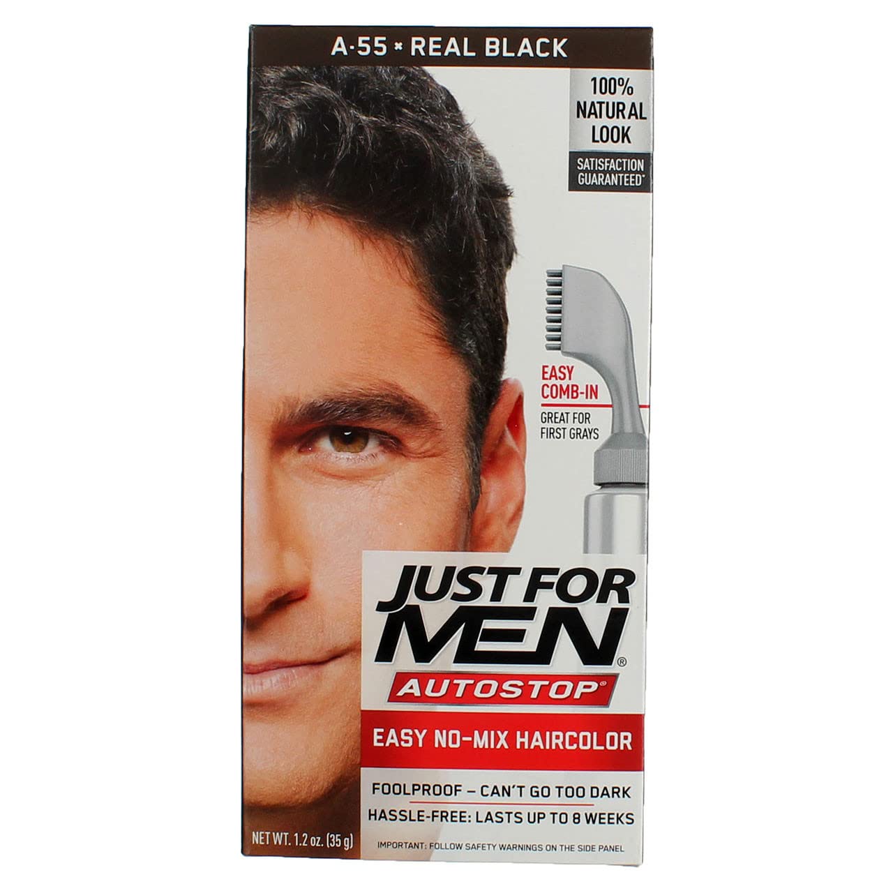 JUST FOR MEN AUTO STOP COMB IN REAL BLACK A55 Beauty & Personal Care Just for Men