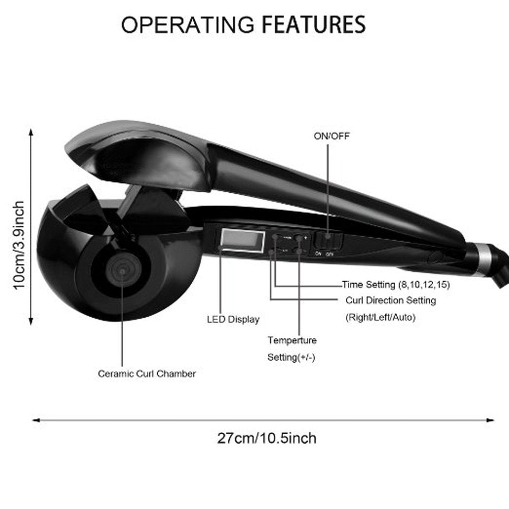 Hann® Hair Curler, LCD Pro Salon Automatic Hair Curling Roller Curler Ceramic Roller Wave Machine Styler