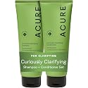 Acure Curiously Clarifying Shampoo and Conditioner Set - Daily Deep Cleansing & Hydrating Set for Women & Men, Detox for Oily Hair & Scalp Build Up Beauty & Personal Care Acure