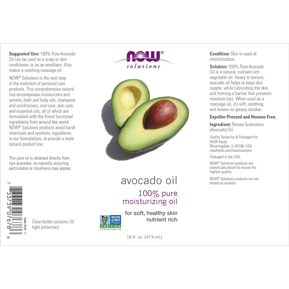 Now Foods Avocado Oil, 16 Fluid Ounce (2 Pack) Beauty & Personal Care NOW Foods