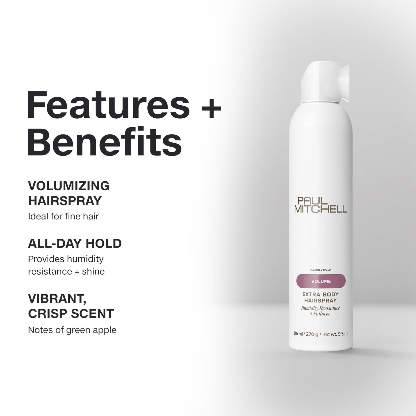 Paul Mitchell Extra-Body Hairspray, Flexible Hold, Maximum Volume + Humidity Resistance, For Fine Hair, 9.5 oz Beauty & Personal Care Paul Mitchell