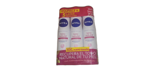Nivea Aclarado Natural Aerosol Whitening Deodorant 3 Bottles,1 Fl Oz Beauty and Personal Care NIVEA