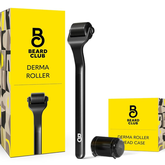 The Beard Club Premium Derma Roller for Face, Body and Scalp - Microneedling Roller for Men and Women with 540 Titanium Microneedles - for Hair Beauty and Personal Care The Beard Club