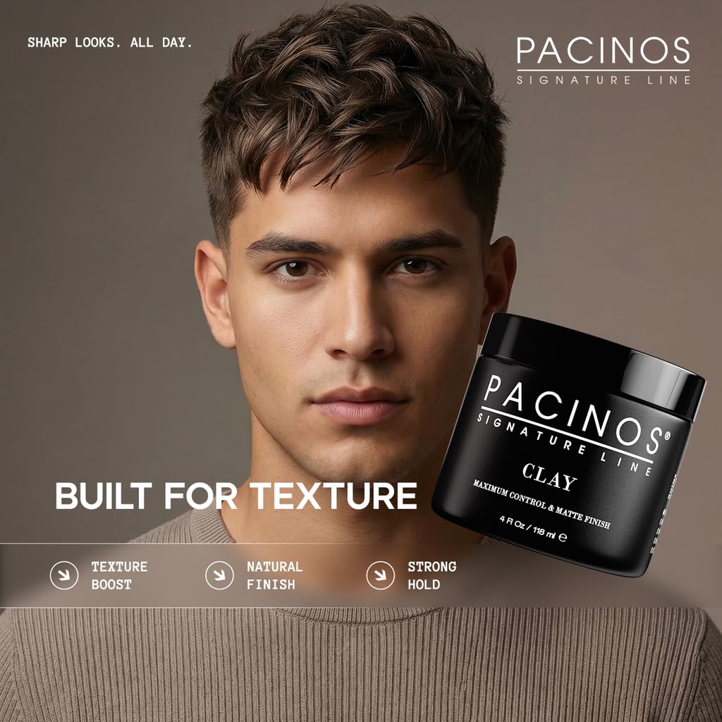 Pacinos Signature Line Clay Hair Paste - Long Lasting Styling Wax with Firm Hold for All Hair Styles 4 Oz Beauty & Personal Care Pacinos