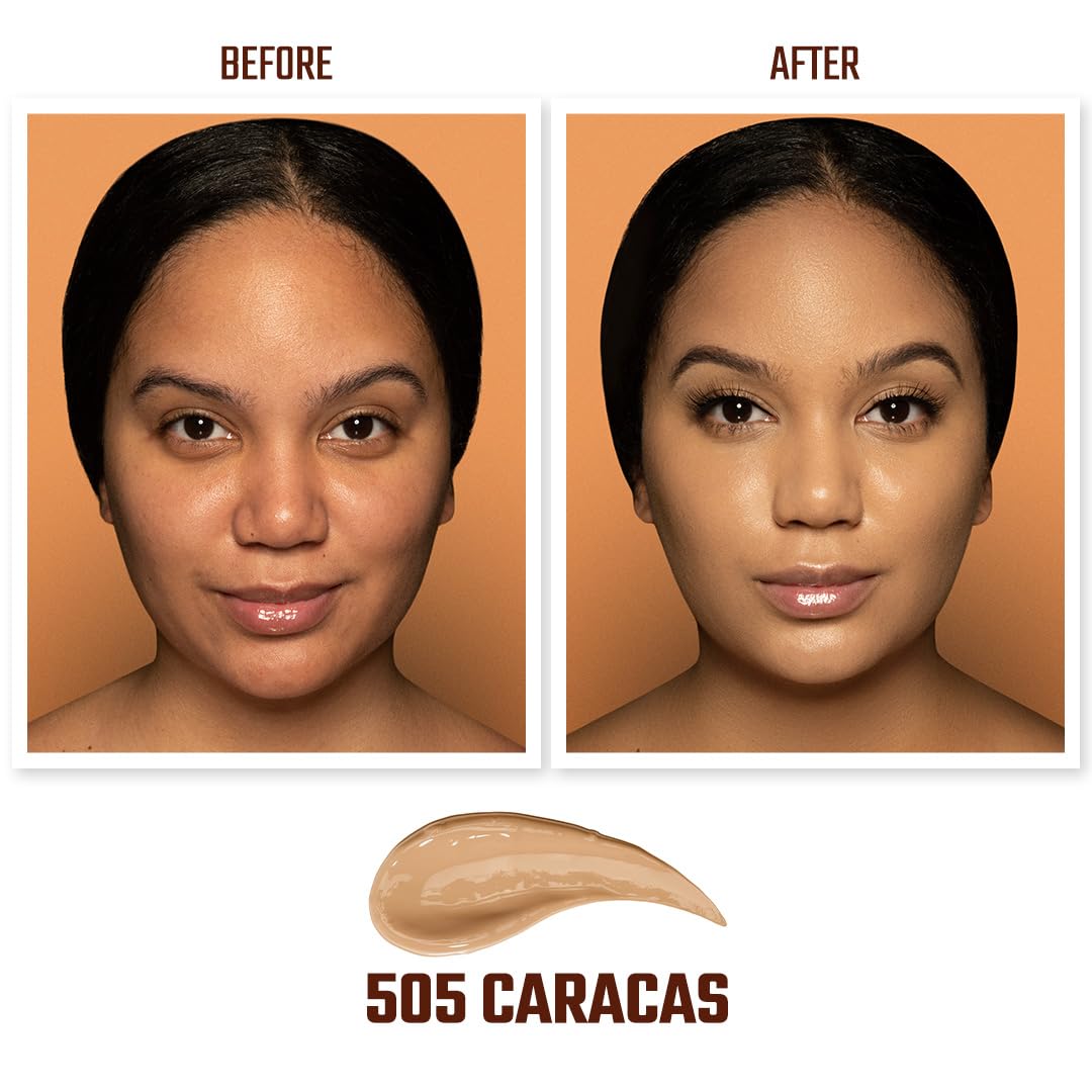 Juvia's Place I Am Magic Natural Radiance Foundation - 505Caracas - Full Coverage Liquid Foundation Makeup for Dry, Mature, Aging, and Combination Beauty & Personal Care Juvia's Place