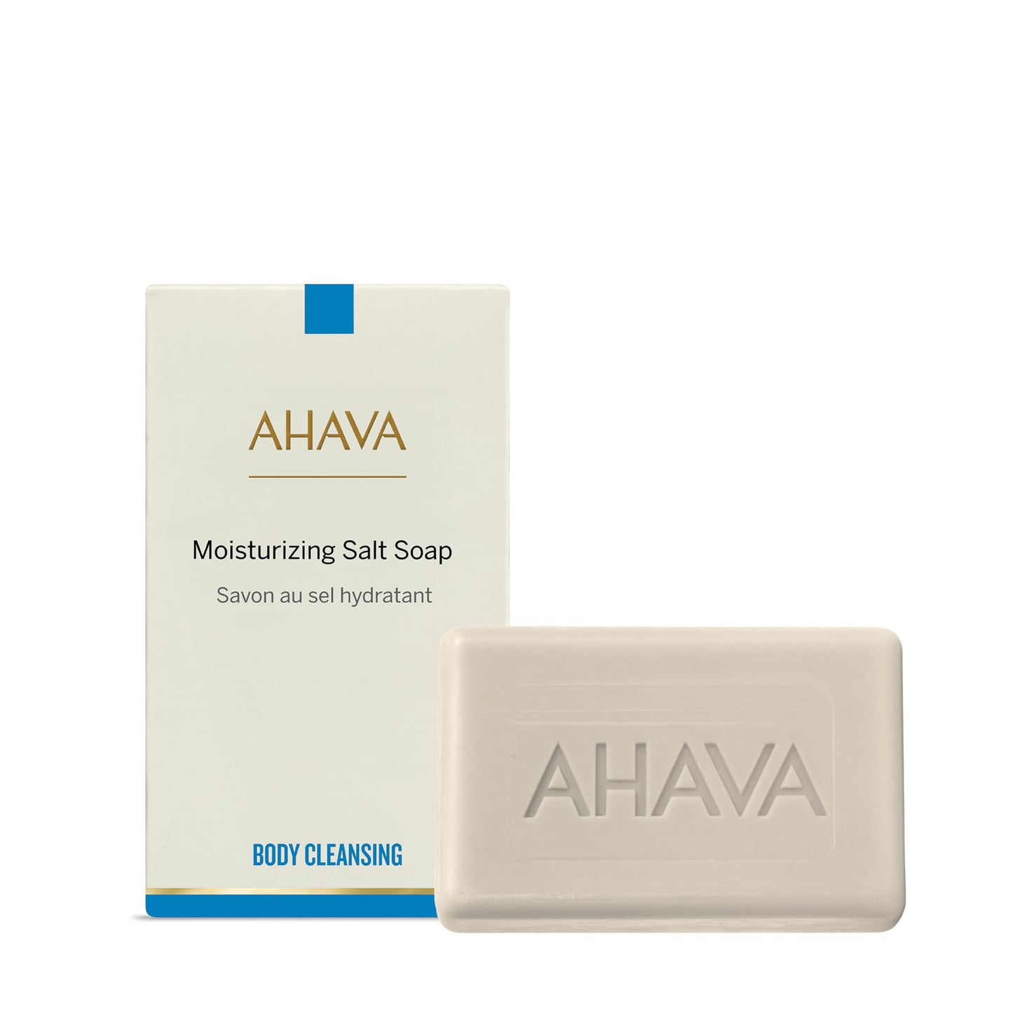 AHAVA Moisturizing Dead Sea Salt Soap - Face & Body Cleansing Bar to Moisture the Skin, Enriched with Exclusive Mineral Blend of Dead Sea Osmoter Beauty & Personal Care AHAVA