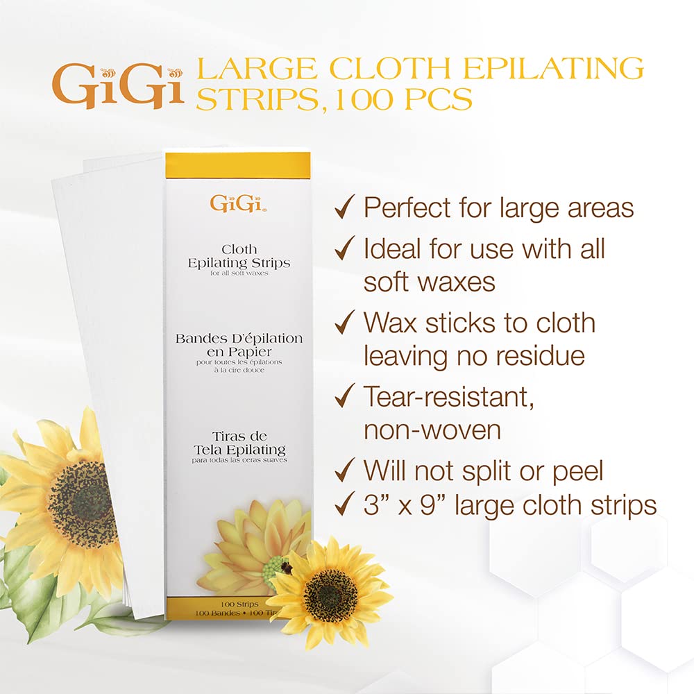 GiGi Cloth Epilating Strips 100 count, Large 3" x 9", 100 Strips Beauty & Personal Care GIGI