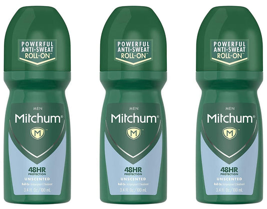 Mitchum Invisible Anti-Perspirant & Deodorant Roll-On, Unscented 3.4 oz (Pack of 3) Beauty and Personal Care Mitchum