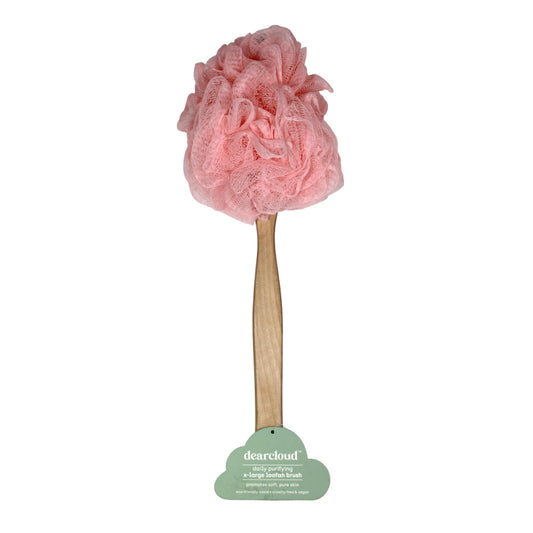 dearcloud XL Loofah Brush - Long Handle Shower Scrubber (Peach) Beauty and Personal Care dearcloud