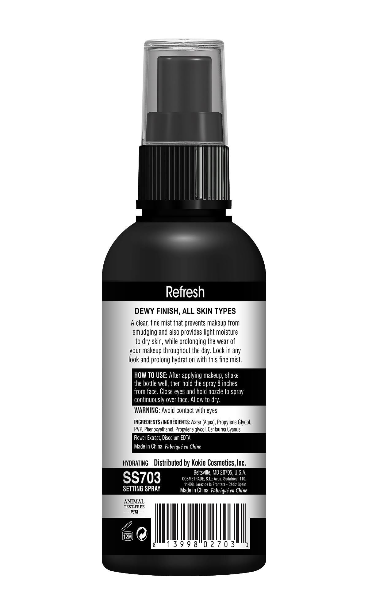 Kokie Professional Refresh Hydrating Setting Spray 2.02 Fl Oz Beauty & Personal Care Kokie