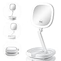 Beautifive 6.3” Makeup Mirror with Light and Magnification, 10X/1X Light Up Makeup Mirror Lighted Make Up Mirror with Adjustable Height Double Sides Beauty & Personal Care Beautifive