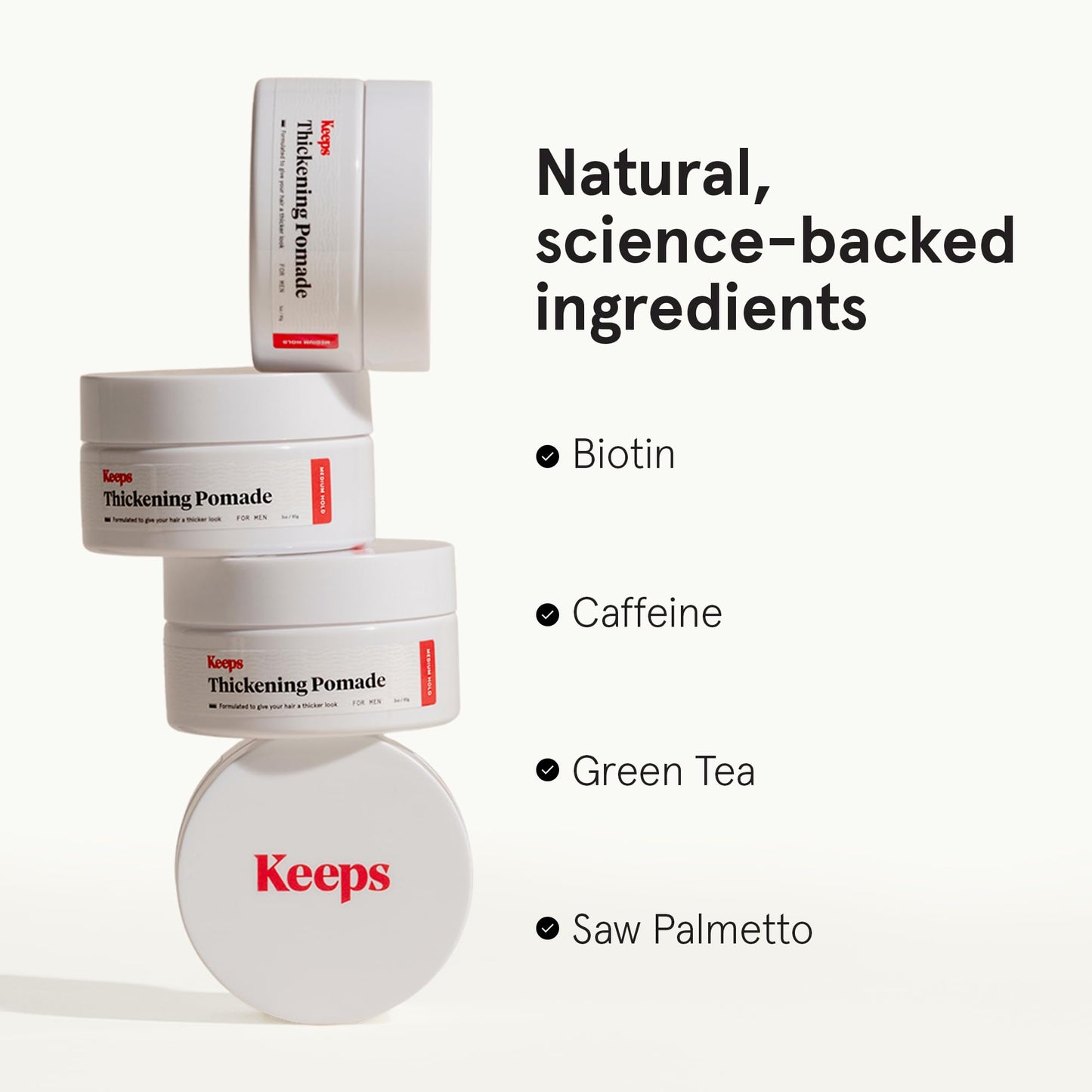 Keeps Thickening Pomade for Men - Matte Finish Medium Hold Styling Pomade - Biotin Hair Styling for Fuller Thicker Looking Hair - Ethanol & Propylene Beauty & Personal Care Keeps