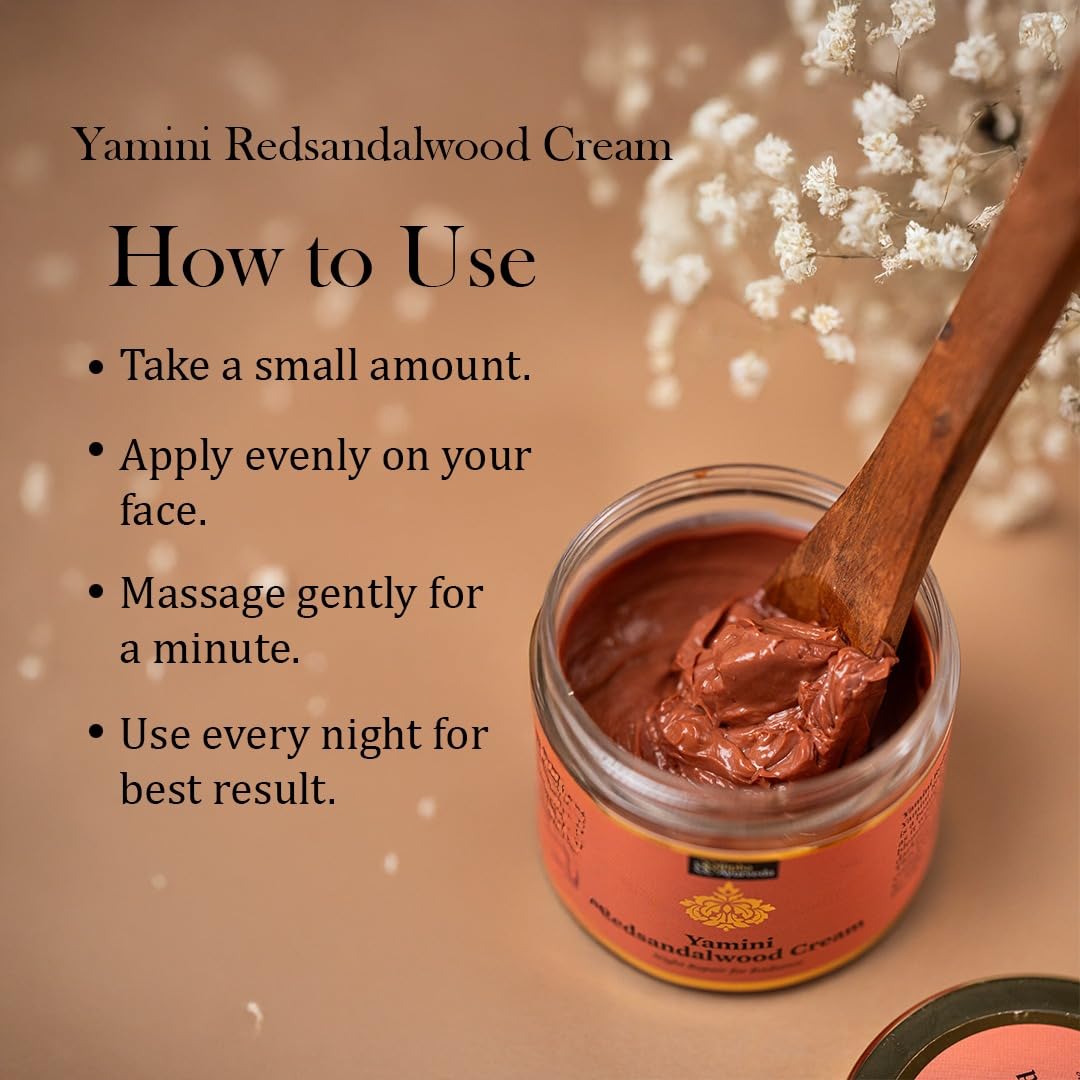 Bipha Ayurveda Yamini Red Sandalwood Face Night Cream With Vitamin E, Red Sandalwood Oil, Virgin Coconut, Almond And Lavender Oil For Flawless Beauty & Personal Care Bipha Ayurveda