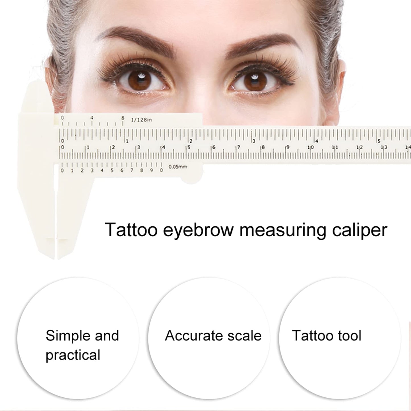 Haosie Eyebrow Ruler Mapping, Eyebrow Measuring Tool, Double Scale Vernier Caliper, Plastic Sliding Gauge Ruler for Permanent Makeup Eyebrow Shaping Beauty & Personal Care Haosie
