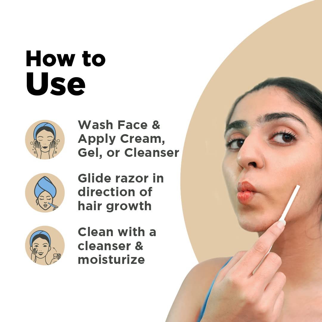 FURR Reusable Facial Razor for Women, German Blades - Pack of 3 - For Eyebrows, Upper Lip, Forehead, Chin & Sideburns - Includes Storage Sleeve Beauty and Personal Care FURR By Pee Safe