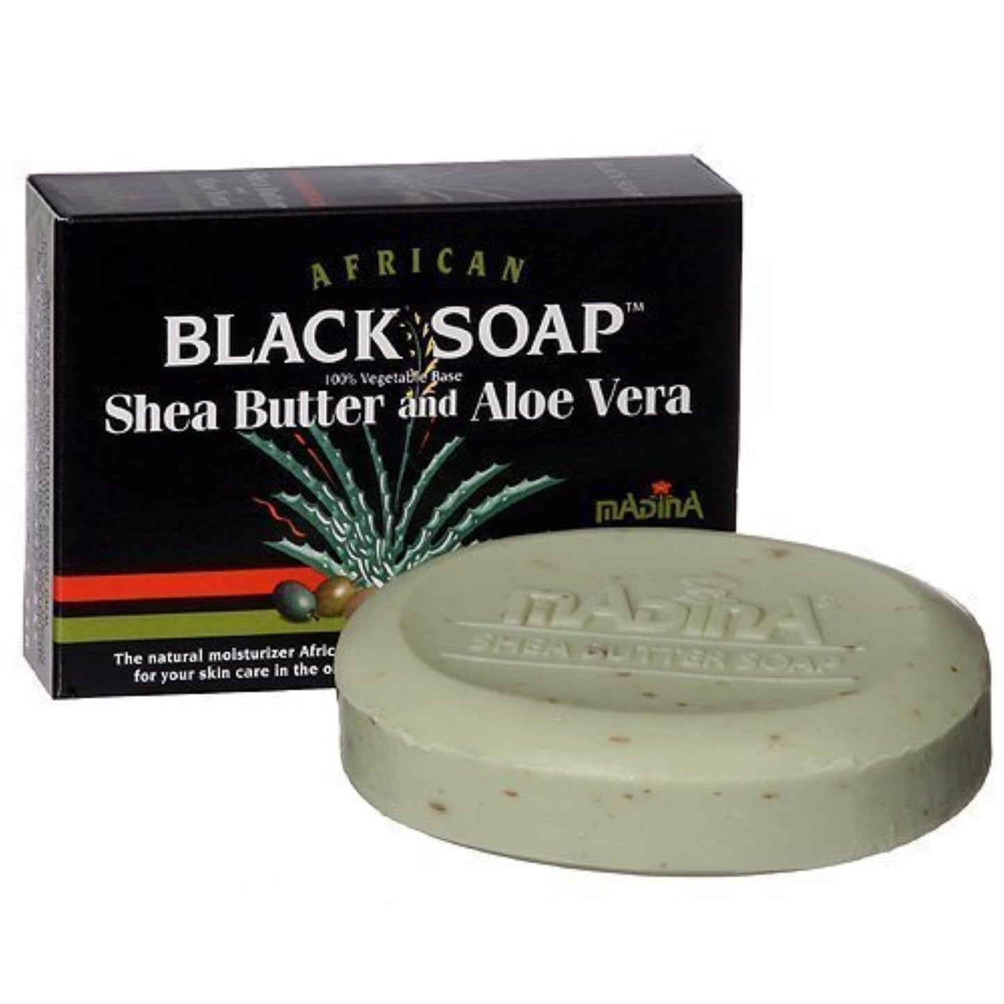 Madina African Black Soap With Shea Butter & Aloe Vera 100% Vegetable Base 3.5 oz (3 Bars)... Iwgl Beauty & Personal Care Madina