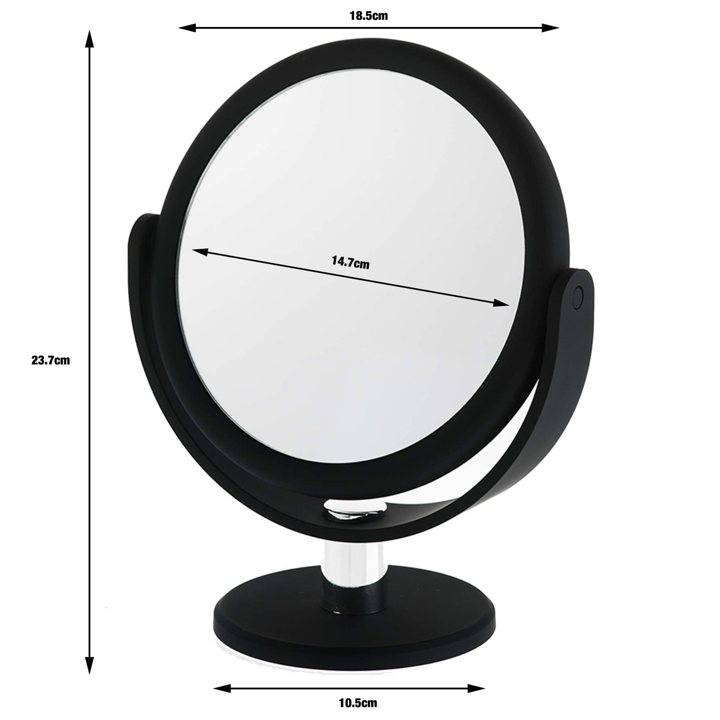 Danielle Creations 6.75-Inch Portable Two-Sided Vanity Round Vanity Makeup Mirror, No-Slip Soft Touch with 360 Rotation, 12x Magnification, Midnight Beauty & Personal Care DC DANIELLE
