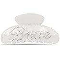 Saliyaa Bride Hair Clip - White Acrylic Bride Clip with Double-Side Logo (4 inches) - Wedding Gift, Bridal Shower, Bachelorette Decorations Accessory Beauty & Personal Care Saliyaa