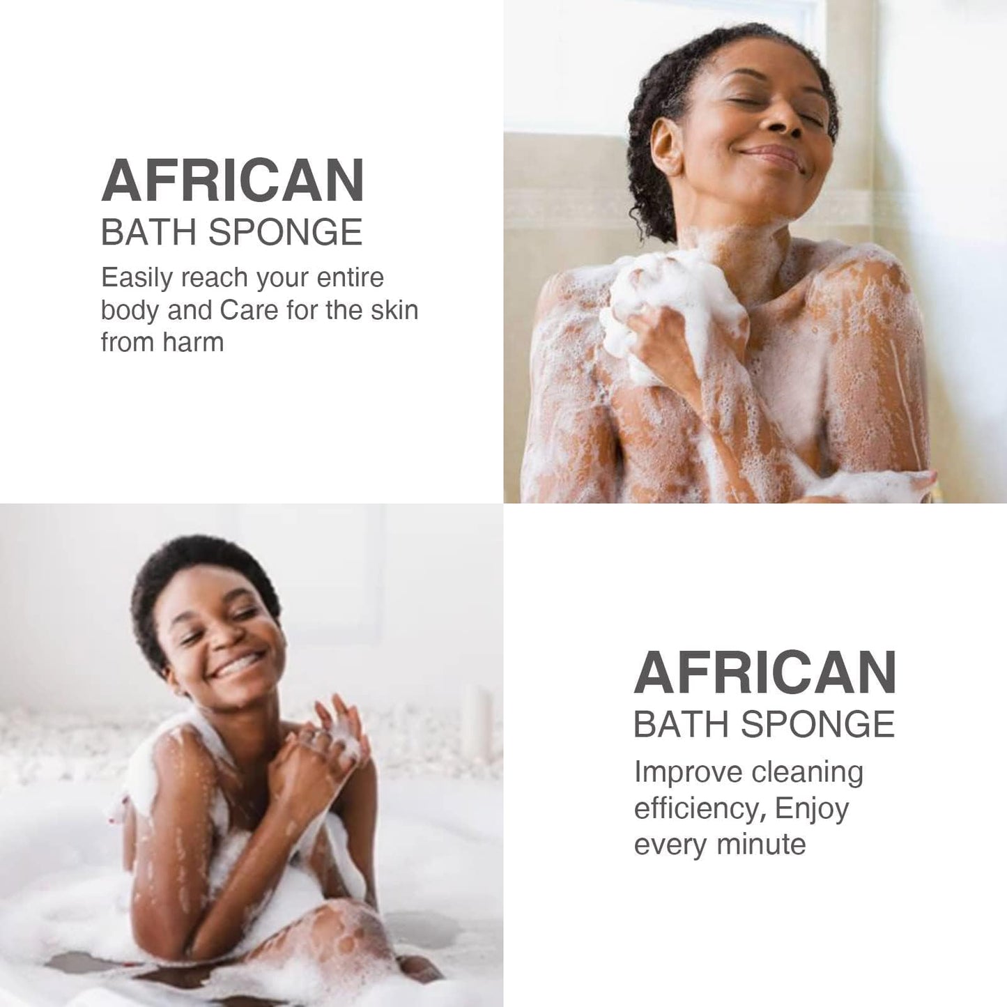 UJFQBH 3 Pieces African Bath Sponge African Net Long Net Bath Sponge Exfoliating Shower Body Scrubber Back Scrubber Skin Smoother,Great for Daily Use Beauty and Personal Care UJFQBH