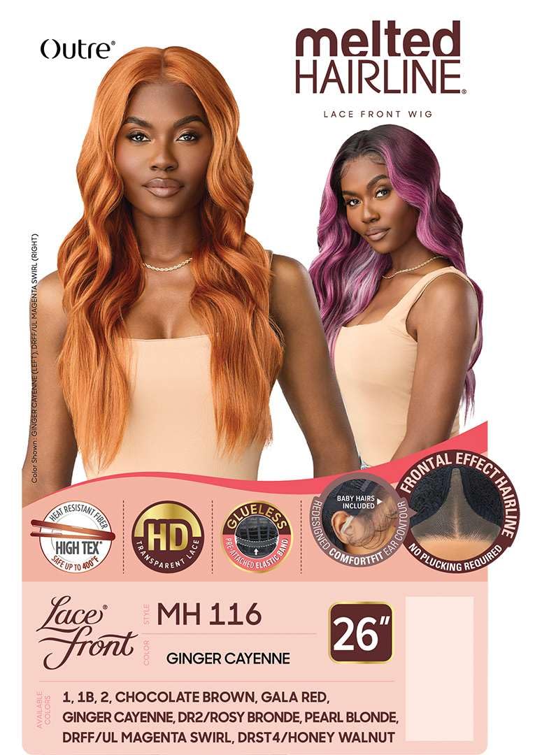 Outre Lace Front Wig - Melted Hairline - MH 116 (OFF BLACK 1B)