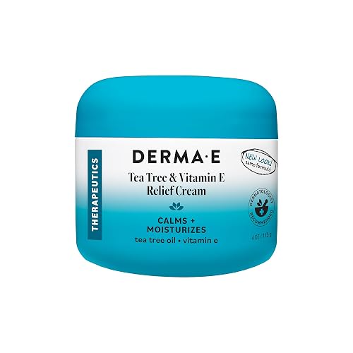 Derma E Tea Tree and Vitamin E Relief Cream - Deeply Moisturizing Tea Tree Lotion - Vitamin E Cream Soothes, Calms and Nourishes Dry, Irritated Skin Beauty & Personal Care Derma E