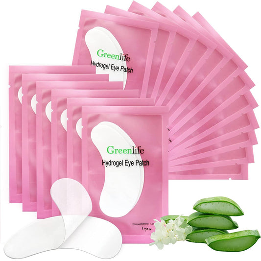 100 Pairs GreenLife Natural Hydrogel Eye Gel Pads - Collagen and Aloe Vera Patches for Under Eyes - Eyelash Extension Kit Beauty & Personal Care GreenLife