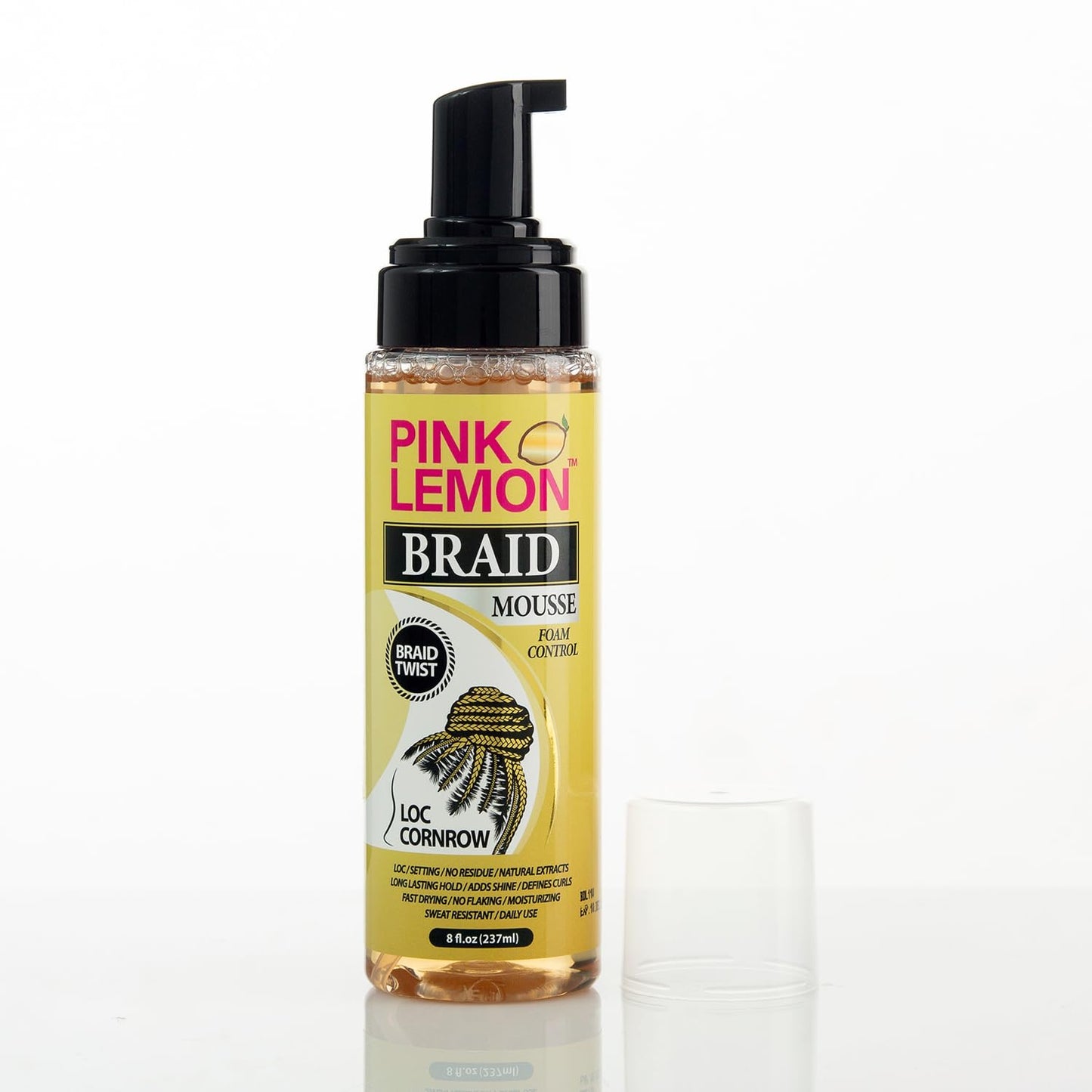 PINK LEMON Braid Mousse Foam Control for Loc and Cornrow Styling, 8 fl oz Beauty & Personal Care PINK LEMON