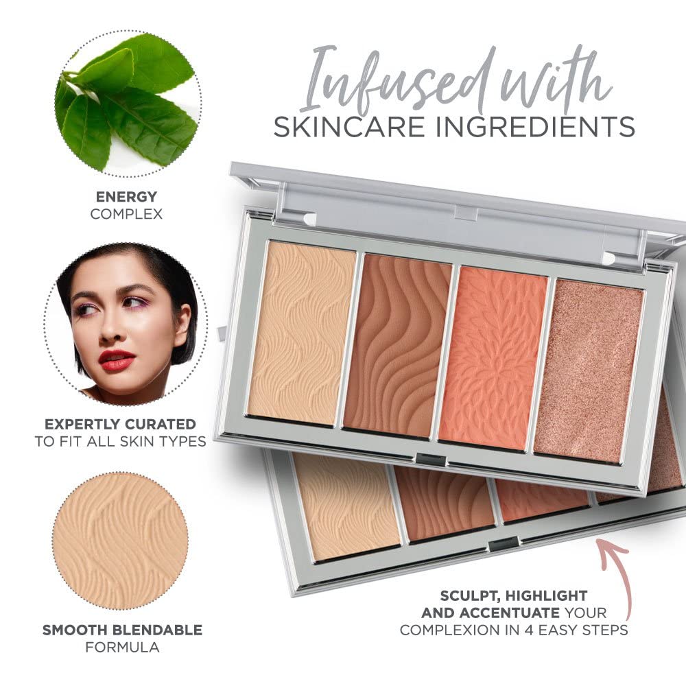 PÜR MINERALS 4-in-1 Skin-Perfecting Powders Face Palette, Medium-Tan, 1 ct. Beauty & Personal Care PÜR MINERALS