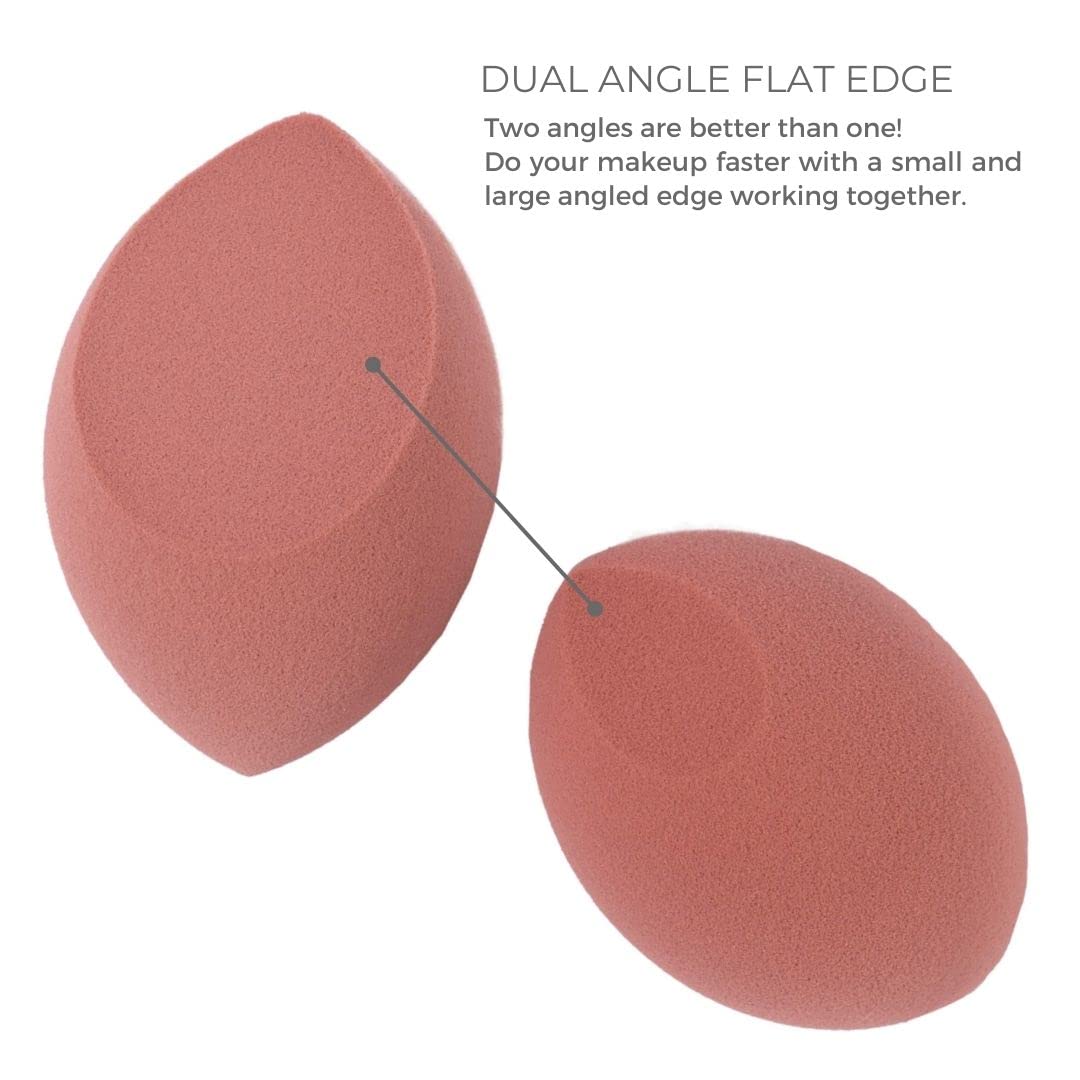 6 piece Rose Pink Makeup Sponge Set - Brush Bubble dual angled beauty sponge for blending liquid foundations, powders & creams, get a flawless blended Beauty & Personal Care brush bubble