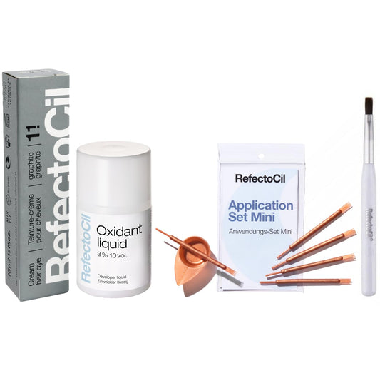 RefectoCil Hair Tinting Kit - Cream Dye + Liquid Developer - Graphite #1.1 Beauty and Personal Care Refectocil Default Title