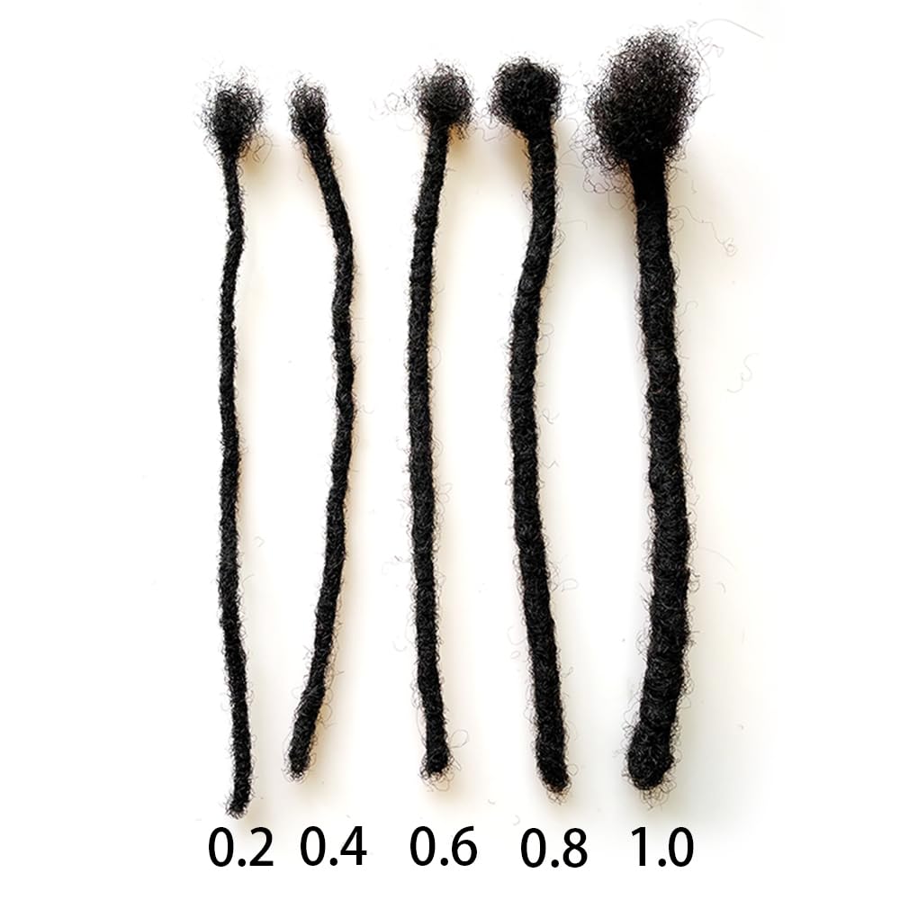 Human Hair Loc Extensions for Man/Women,Permanent Dreadlock Extensions Salt and Pepper #39 (10 Dreads/Bundle) 8inch 0.4 Small Size