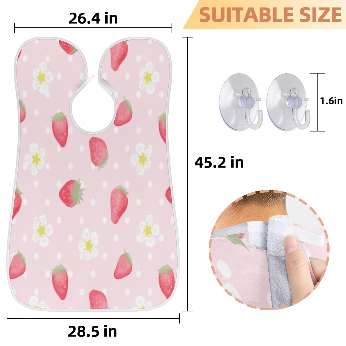 Hsnar Sweet Fruit Strawberry Beard Bib Beard Hair Catcher for Men Shaving Waterproof Non-Stick Hair Catcher Grooming Cloth with 2 Suction Cups Beauty and Personal Care Hsnar
