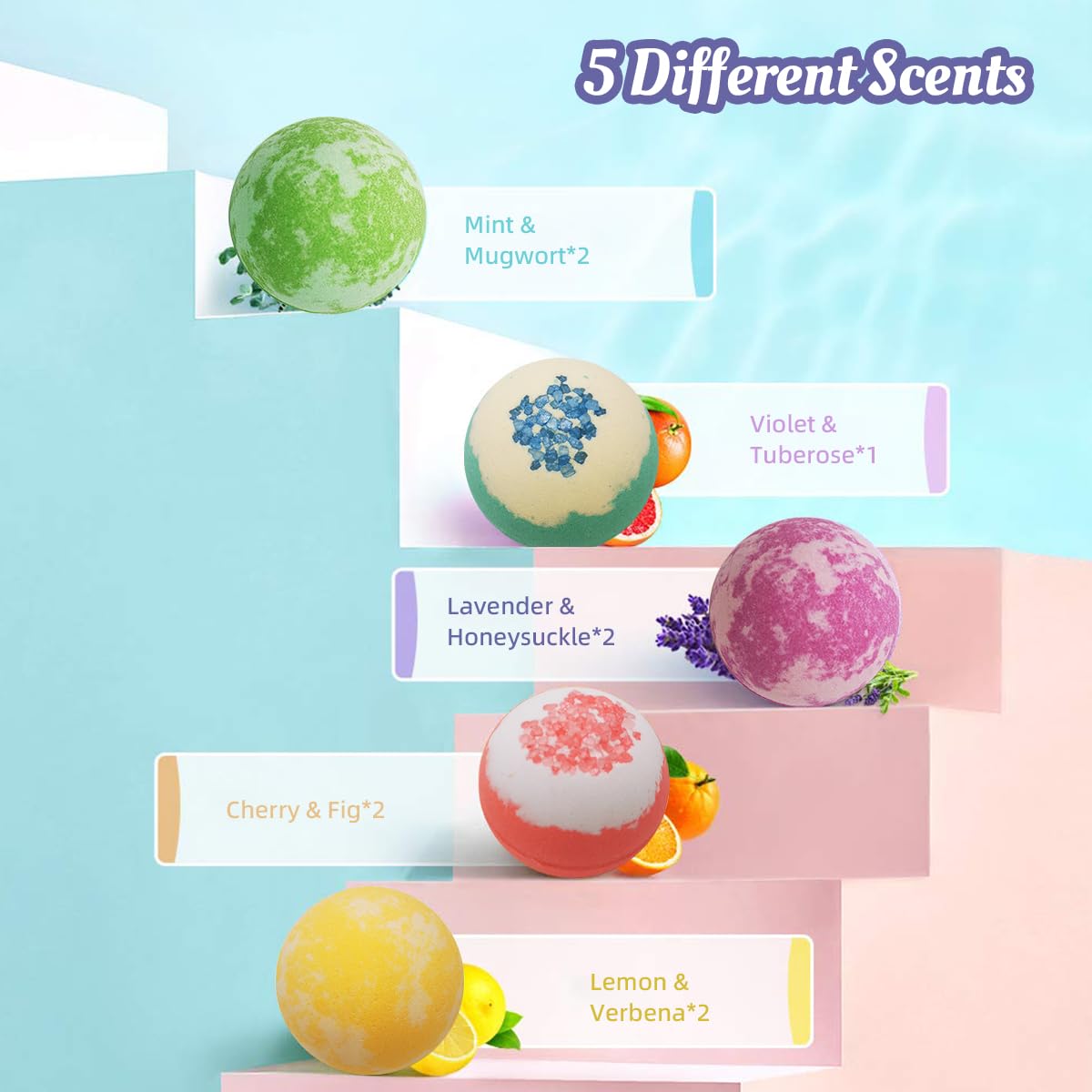 Bath Bombs for Women, 9 Pack Bath Bombs - Birthday Gifts for Women, Shea & Coco Butter Fizzies SPA Bath Relaxing, Self Care Gift Set for Women & Men Beauty and Personal Care Excalla
