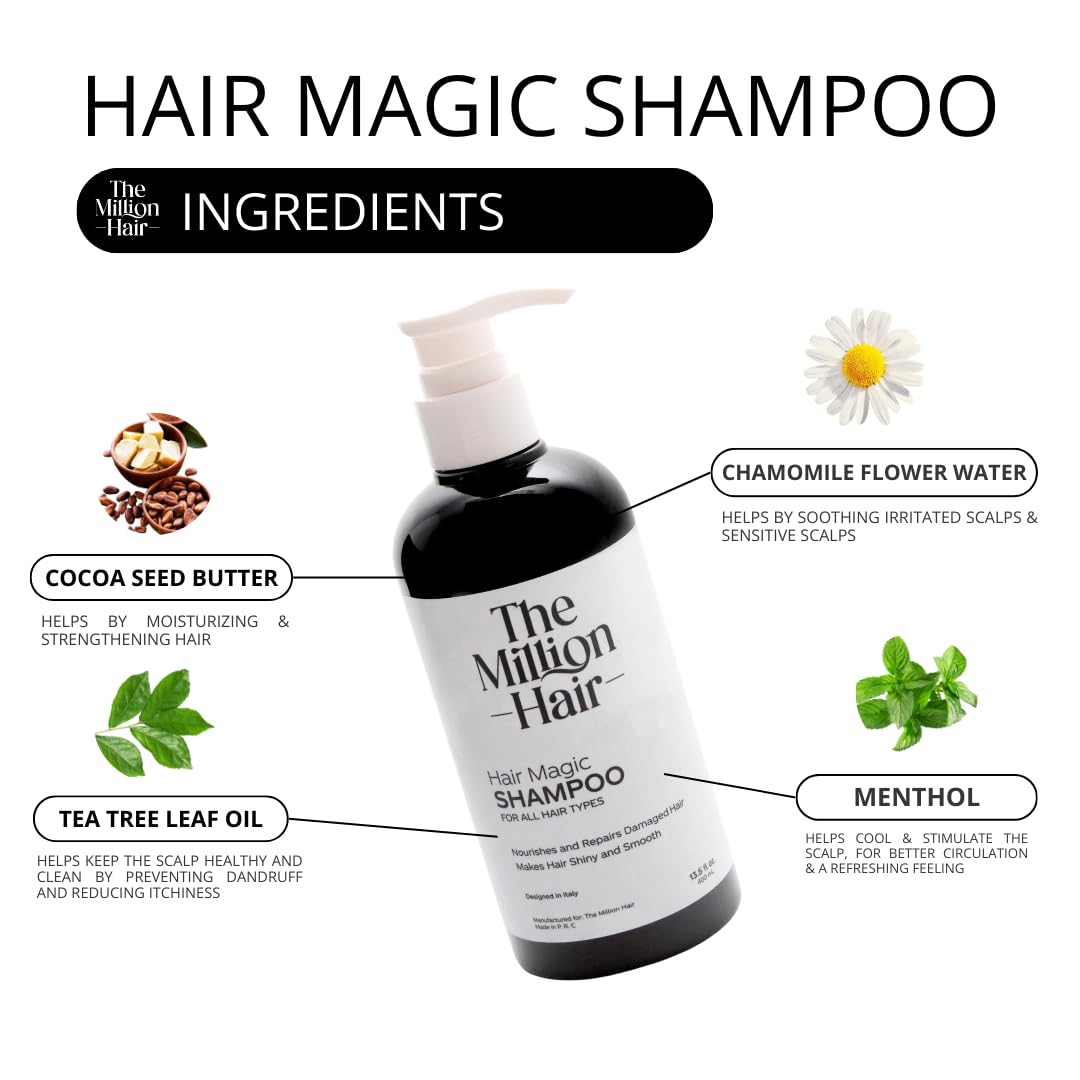 Hair Magic- Shampoo & Conditioner Set By The Million Hair, 13.5 Fl Oz (Pack of 2), White Beauty & Personal Care The Million Hair Inc