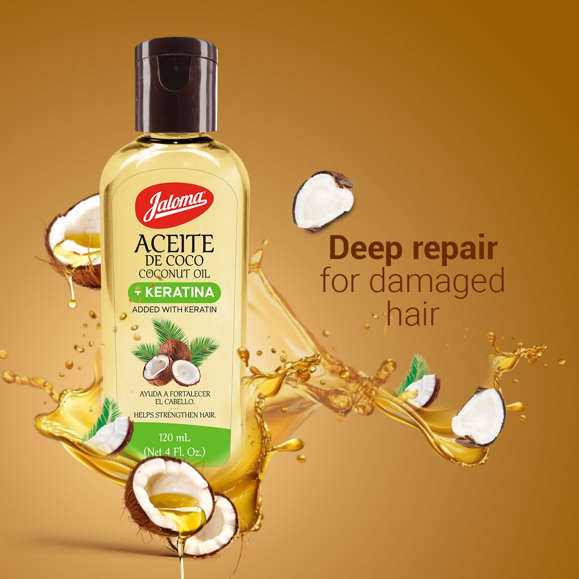 JALOMA Coconut Oil with Keratin to Help Strengthen Hair, 4 Oz Bottle Beauty & Personal Care Jaloma