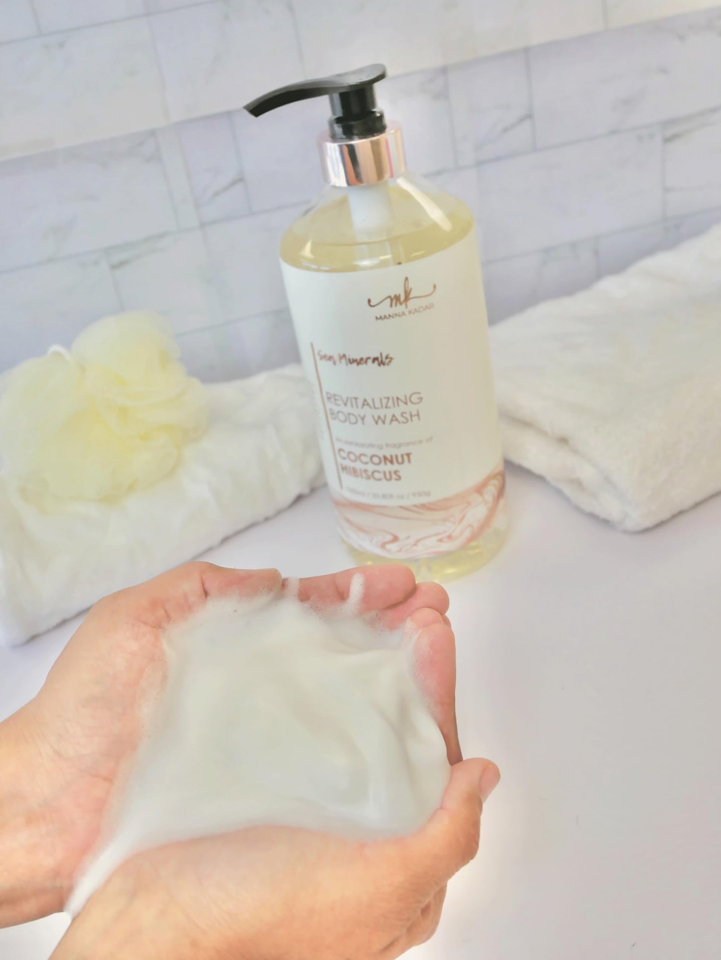 Manna Kadar Beauty Dead Sea Minerals Revitalizing Body Wash, Coconut Hibiscus - Clean, Soothe, Revitalizes, Rejuvenates Skin, Hydrates, Shower Gel Beauty & Personal Care Manna Kadar