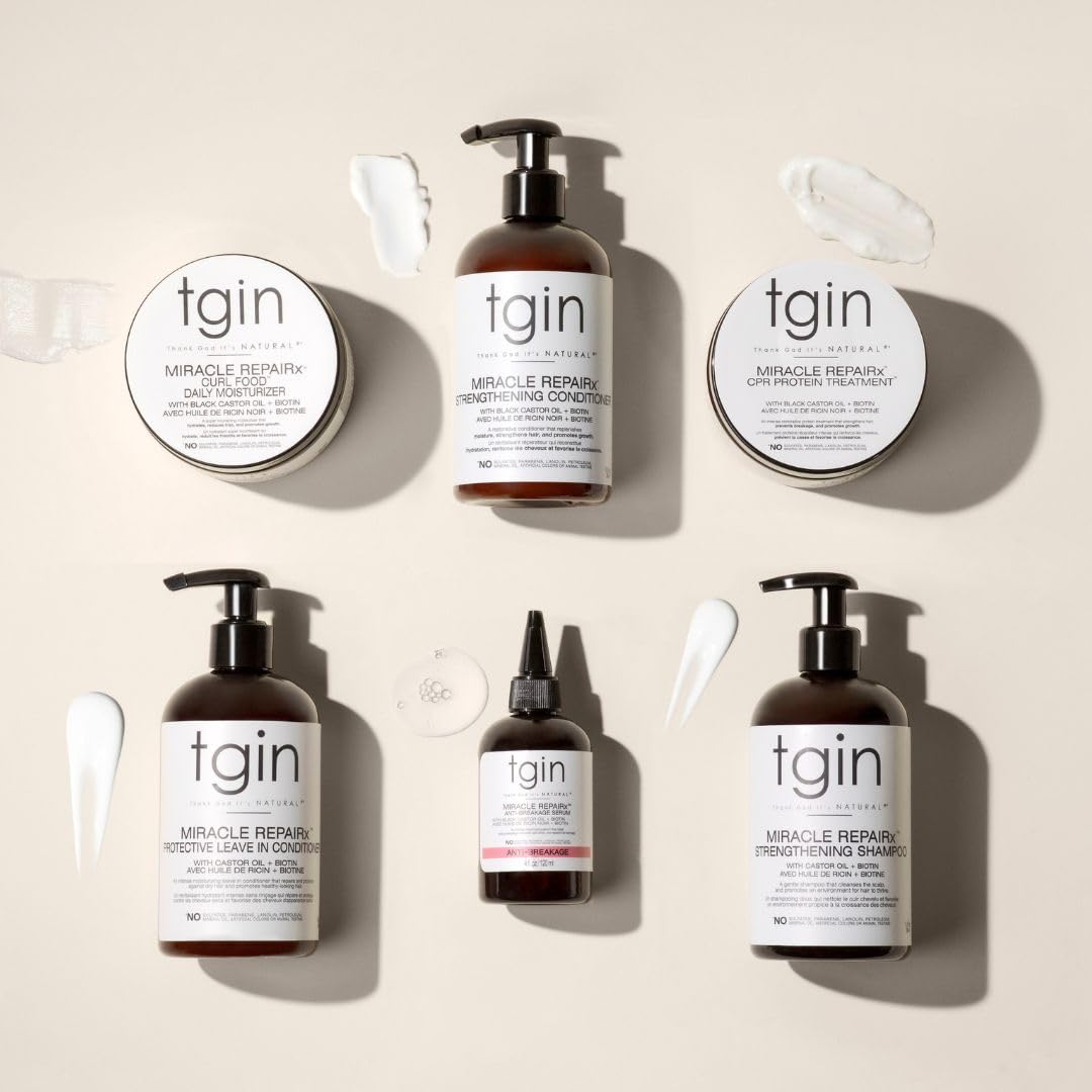 tgin Miracle RepaiRx Curl Food Daily Moisturizer for Curly, Coily and Wavy Hair, Moisturizing Curl Cream for Dry, Damaged Hair, 12 oz Beauty & Personal Care Thank God It's Natural