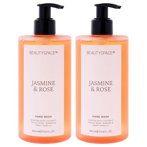 Beauty Space Hand Wash - Jasmine and Rose by BeautySpace for Unisex - 11.8 oz Hand Wash - Pack of 2 Beauty & Personal Care Beauty Space