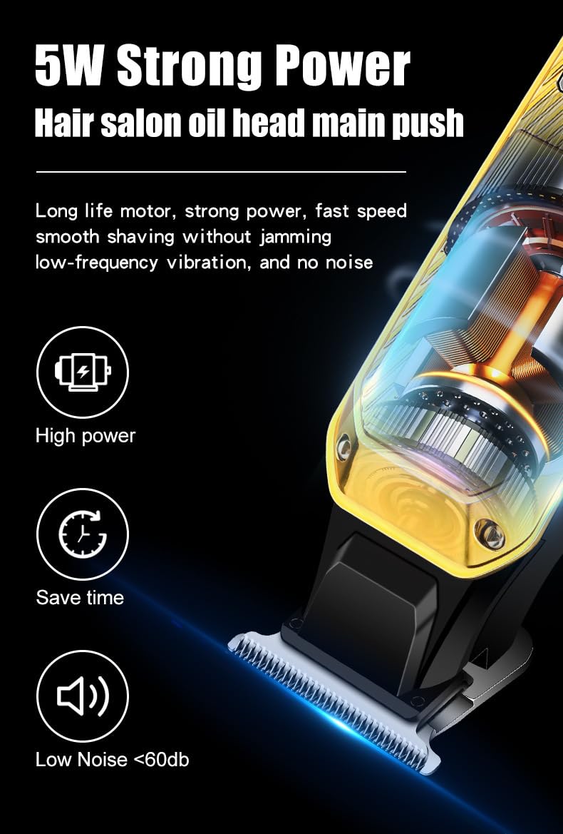 Mens Hair Clipper-Rechargeable Cutting Kits with LED Display 3 Limit Combs Cordless Beard Trimmer for Home Use & Barbers Beauty and Personal Care GLESVOWIO